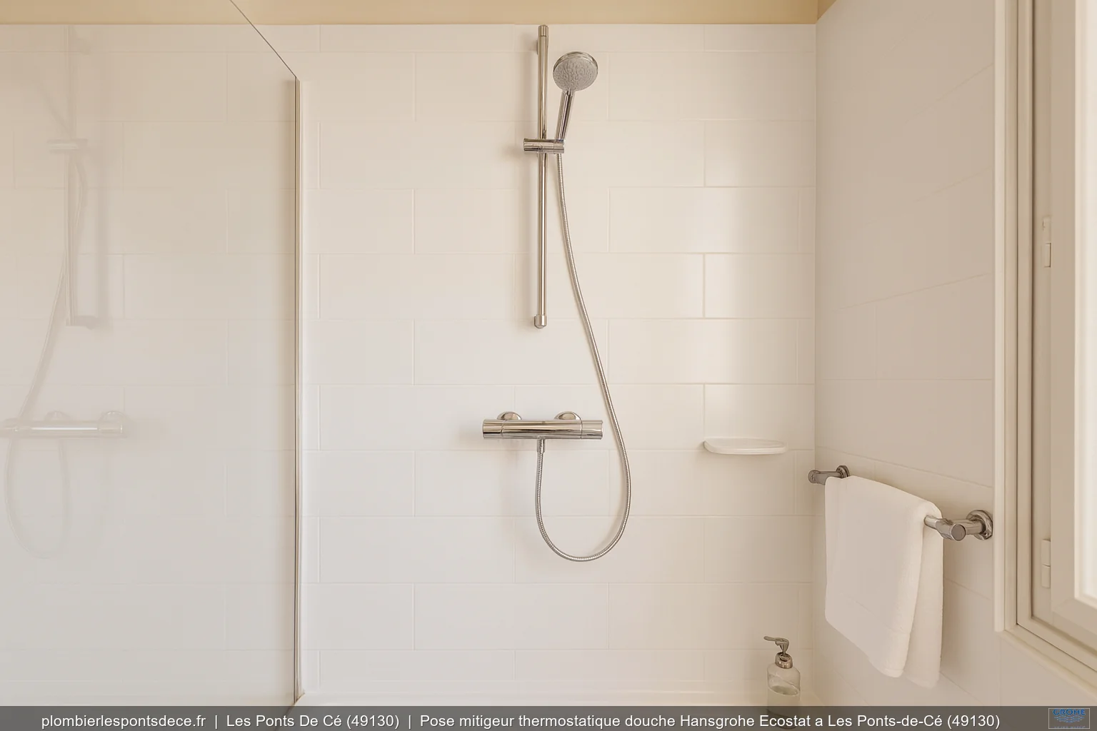 Pose mitigeur thermostatique douche Hansgrohe Ecostat a Les Ponts-de-Cé (49130)